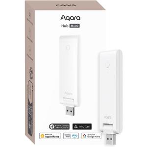 Aqara Smart Hub M100 for Home Automation, Matter Controller, Thread Border Router, Features Aqara Zigbee (Not Third-Party), Wi-Fi, Supports Amazon Alexa, Apple HomeKit, IFTTT, Home Assistant