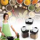 Condiment Pot Spice Jar with Stainless Steel Lids and Spoons, 8.6oz Clear Glass Seasoning Box with Tray Set of 3, Salt Pepper Storage Container Sugar Bowl for Kitchen