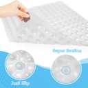 AmazerBath Shower Mat Non Slip 21 x 21 Inches, Square Shower Mat with Suction Cups and Drain Holes, Shower Stall Mat Machine Washable (Clear)