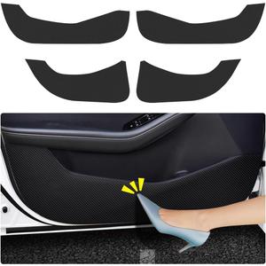 Car Door Anti Kick Pad for Mazda 3 2019 2020 2021 2022 2023 2024 2025 Sedan Hatchback Accessories Carbon Fiber Style Leather Sticker Door Sill Protector Cover Edge Guard Side Mat Interior Dirty