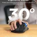 Ergonomic Wireless Trackball Mouse, 3 Device Connection (Bluetooth or 2.4G USB Receiver) Bluetooth Quiet Computer Mouse, 2*AAA Battery Thumb Laptop Mice with 5 Level DPI for PC/Laptop/Mac/Windows Blue