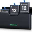 FirstPower Hero 12/11/10/9 Battery 3-Pack 2250mAh and Triple Slot USB Fast Charger for GoPro Hero 12, 11, 10, 9