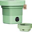 ZZR SEVEN Portable Washing Machine, 7L/12L Upgraded Mini Washing Machine, Suitable for Small Clothes, Foldable Laundry Machine, Ideal for Dorm, Home, Hotel, Camping and Travel (Green, 7L)