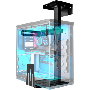 PUTORSEN Heavy Duty Wall and Under Desk CPU Mount, Height & Width Adjustable Computer Tower Holder with Secure Locking, Holds up to 66 lbs, Black