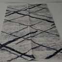 Yancorp Area Rug 4'x6'for Living Room Washable Rug Soft Faux Wool Non-Slip Modern Carpet for Bedroom Indoor Mat Dining Room Office Grey Stripes