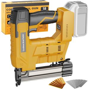 Cordless Nail Gun Compatible with Dewalt 20V Battery, 18 Gauge 2-in-1 Electric Brad Nailer/Staple Gun, Battery Powered Nail Guns with 800 Nails & 800 Staples for Wood Carpentry, Tool Only