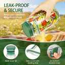 2026 New Side-Opening Salad Mason Jar, Upgrade Leak-Proof Portable Meal Prep Container with Dressing Compartment, Perfect for Home, Office & Travel Lunches