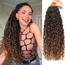 ZRQ 8 Packs Boho Faux Locs Crochet Hair 18 Inch Goddess Locs Croceht Braids, Pre Looped Soft Bohemian Locs Boho Style River Hipple Locs With Curly Ends Hair Extension T27#