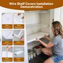 Wire Shelf Cover 30*16, 5 PCS Wire Rack Covers for Shelves, Easy to Cut Install Shelf Covers for Wire Shelving, 0.31in Thick Wood-Look Faux PVC Shelf Covers for Pantry Closet Kitchen Bathroom,White,
