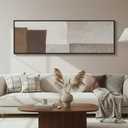 Framed Neutral Narrow Abstract Wall Art for Bedroom, Large Long Minimalist Horizontal Canvas Artwork for Walls, Modern Beige and Brown Picture Print for Living Room Over Bed Wall Art Decor, 20x60 Inch, 57"L x 19"W