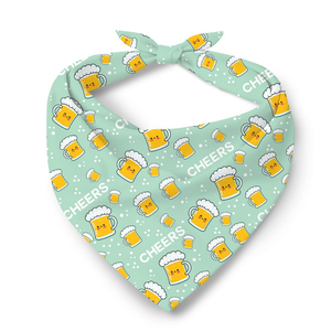 St Patrick’s Day Cheers Dog Bandana, Lucky Irish Beer Print Pets Bandana, Holiday Pet Accessory Gift for Dog Lover, Irish Triangle Pet Bandanas for Small Medium Dogs