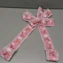 Bows for Christmas Tree Decoration, Handmade Wreath Bow for Christmas Winter Decor for Front Door Indoor Outdoor Wall Tree Topper Decoration Supplies Xmas Hanging Ornament (Pink)