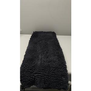 Turquoize Luxurious Non-Slip Shaggy Chenille Kitchen Runner Black Kitchen Rug Ultra Soft Plush Carpet Mat Shag Shower Bath Runner Absorbent Large Bath Mat for Entryway, Size 59 & 20 Inches, Black