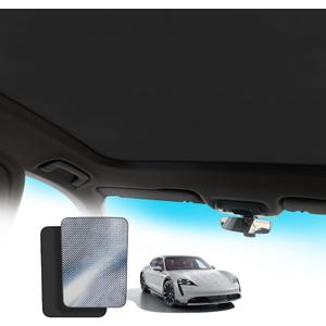 Foldable Sunroof Sunshade Compatible for Porsche Taycan 4, 4S Sunroof Accessories, Heat and UV Reflective Sunshade Roof for Porsche Taycan Accessories Roof Sun Shade (Black)
