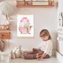 FDHSPAAM Vintage Pink Bathroom Wall Art Decor, Girly Bathroom Decor, Trendy Coquette Pink Bow Woman Drinking Wall Art Posters for Bath Room Washroom Restroom Spa, 12x16 Inch