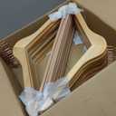 Smartor Wooden Hangers 20 Pack, Solid Wood Coat Hanger for Closet, Heavy Duty Wood Hangers for Suits, Shirts, Dresses, with 360 Rose Gold Hook, Non Slip Pant Bar, Natural