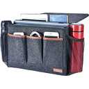 Zafit Bedside Caddy, Large Size Storage Organizer with 8 Pockets - Holds Magazines, Remotes, Phone (13.4'' x 18.1'', Dark Grey)