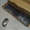 Amazon Basics Ultra Premium Wireless Keyboard and Mouse Combo - Rechargeable, Ultra Slim Design, Quiet, Full Size, Number Pad, Unifying Receiver, Black (QWERTY)