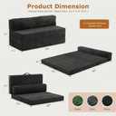 JUIKURY 5 in 1 Foldable Floor Sofa Bed, Tri-Fold Memory Foam Futon Mattress, Convertible Sleeper Couch Guest Bed, Portable Fold Out Sofa Couch for Living Room Apartment Office Guest Room, Queen