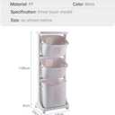 Manskskim Bathroom Laundry Basket 3 Layer Clothes Storage Basket Household Kitchen Shelf Fruit Stand Bathroom Simple Storage Shelf with Wheels, 17.3 x 13 x 43.3 inches
