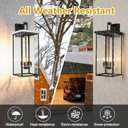 26 in Large Outdoor Wall Lantern, Modern Matte Black Exterior Light Fixtures for House with Clear Glass Shade, Large Outdoor Light Fixtures Wall Mount E12 Base Garage & Porch Wall Light