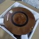 Merax Modern 35.4 Inch Round Large Coffee Table with Sturdy Base, Wood Center Table with 6.8" Thick Tabletop for Living Room Reception Room, Easy Assemble, Walnut