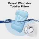 1Pc Toddler Pillow with Reversible Fabrics, Kids Pillow for Sleeping, Breathable and Cooling, Toddler Neck Pillow for Back & Side & Stomach Sleeping, Machine Washable 12x20 in (Pink)