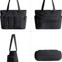 HomemeDiary Tote Bag for Women, Puffer Quilted Lightweight Shoulder Bag, Puffy Travel Work Gym Handbag with Wet Dry Pocket (Black)