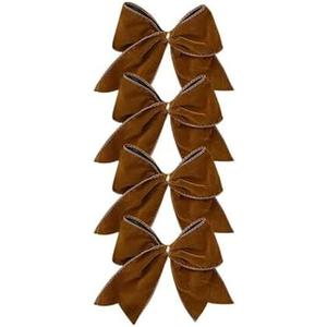 Christmas Bow Decoration DIY Red Fabric Christmas Tree Wreath Decoration Bow Hanging Decoration(Brown )