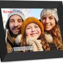 FrameoDigitalPicture Frame 10.1 Inch ElectronicDigital Photo Frame with IPS Touch Screen HD Display, Smart WiFi Photos or Videos Frame via Free Frameo APP (Brown Wood Frame)