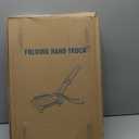 ZHJINGYU Folding Hand Truck Cart,Heavy Duty Trolley 220lbs Capacity,Folding Luggage Cart, Collapsible Wheels,Extended Handle Portable Dolly Cart for Moving, Airport, Office,Carrying Home (4 Wheel Steel)