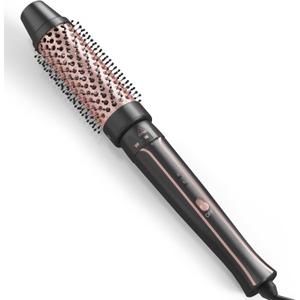 Nimmu Heated Round Brush, 1 1/2 inch Create Blowout Look & Natural Curls, Dual Voltage Ceramic Curling Iron with Detachable Brush Head, 30S Fast Heating