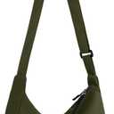 Crossbody Sling Bag for Women Men Trendy, Crescent Bag with Adjustable Strap, 2 Zippers Lightweight