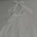 Flower Girl Dress Satin Knee-Lenght Toddler Dresses Elegant Formal Princess Dress for Wedding First Communion White 130