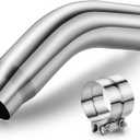 4 Inch Exhaust Elbow Tip With a Clamp,4''Inlet 5'' Outlet 23" Overall Length Elbow Tip,Stainless Steel Exit Exhaust Diesel Exhaust Tip for Pickups, Trucks and Cars