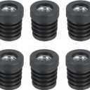 UXCELL 6Pcs M8 Threaded Inserts for 19mm/0.75" Round Tube, Black Plastic Plug Caster Inserts for Chair End Caps & Furniture Legs