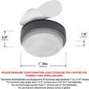 GorillaGlides 1 Inch Chair Sliders/Furniture Floor Protectors (16 Furniture Glides) Self-Adhesive Screw On Chair Glides for Sliding on Low-Pile Carpet & Hard Surface Floors, Round