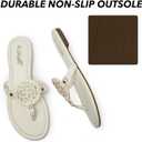 katliu Women's Flat Sandals Flip Flop Sandals Comfortable Dressy Thong Sandals (White, M)