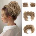 Messy Bun Hair Piece Side Comb Clip in Hair Bun Hairpiece for Women Short Natural Straight Versatile Adjustable Styles Easy Hair pieces Beige Multi-S