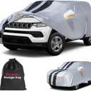 10 Layers Car Cover Custom Fit for Jeep Compass 2006-2026 100% Waterproof All Weather Automobiles, Gift with Towel, Heavy Duty Car Covers for Rain Sun UV Protection with Door Zipper.