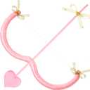 Leitee Cupid Bow and Arrow Set Cupid Costume Accessories Women Cosplay Supply for Party Cos Adult (Pink)