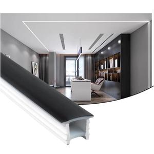 16.4FT Recessed Flexible LED Diffuser Channel, Silicone Black Bendable LED Diffuser Strip Light Tube Cover for Background Decoration, Wall, Cabinet and Indoor Outdoor Lighting (20 x 10mm)
