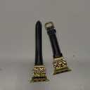 TOYOUTHS Compatible with Apple Watch Bands Women 38/40/41/42mm Dressy Slim Leather Strap with Designer Celtic Knot Interlock Buckle Bracelet for iWatch Series 11 10 9 8 7 6 5 4 SE 3 2 1, Black/Gold