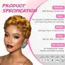 Honey Blonde 13X4 Lace Front Curly Pixie Cut Wig Human Hair Wigs, Honey Blonde #27 13x4 HD Lace Frontal Wigs Short Layered Curly Glueless Wig Deep Wave Pixie Cut Human Hair Wigs for Black Women