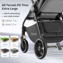 Tinyiota Stroller for Babies,Toddler Strollers with Large UPF 50+ Canopy,Luxury Baby Stroller with Leather Handle & Spacious Seat, One-Hand Foldable Pushchair,Baby Carriage with Lie-Flat Mode(Gray)