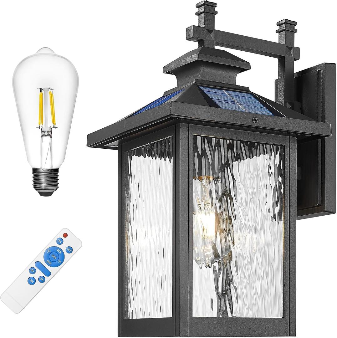FEMILA Solar Outdoor Wall Lights Exterior, Modern Solar Lights for House, 16.7"