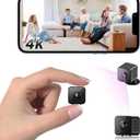 Mini Camera, 4K WiFi Wireless Camera Small Portable HD Nanny Cam with Motion Detection, Cloud & SD Storage, Night Vision Micro Security Cameras for Home Office Car Pet Baby Bathroom Indoor & Outdoor (Black)