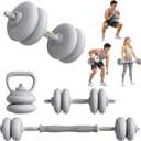 RYGEO Adjustable Dumbbell Set 22lb/44lb/66lb/80lbs Free Weights and Connector, Convert to Barbell, Kettlebells, All Floor Friendly Soft-shell Dumbbells, Home Gym Fitness for Men Women
