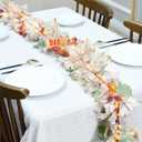 9Ft Thanksging Garland with Lights Plug in Fall Decorations for Home 50 White Bulbs Connectable Lighted Thanksgiving Garland for Indoor Outdoor Harvest Mantle Fireplace Fall Decortions(3 Packs)