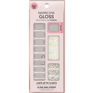 Dashing Diva Gloss Nail Wraps - All Lined Up | UV Free, Chip Resistant, Long Lasting Gel strips | Contains 32 Strips, 1 Prep Pad, 1 File